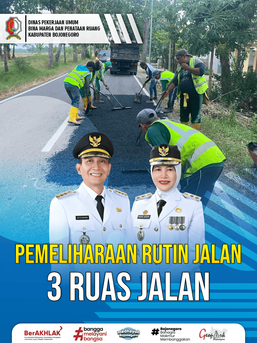 Pemeliharaan Rutin 3 Ruas Jalan
